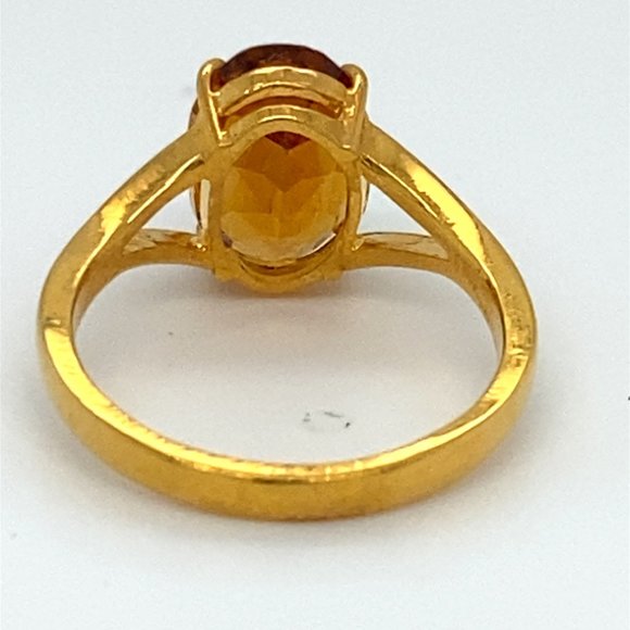 Orange Tourmaline 3.25ct Solid 22K Gold Ring - Picture 6 of 8
